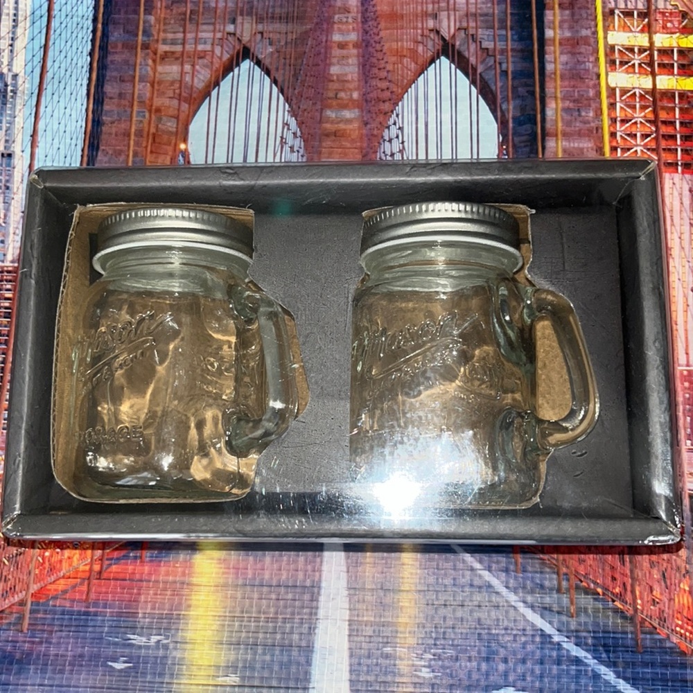 - Mason Craft & More 2 piece Salt & Pepper Shakers